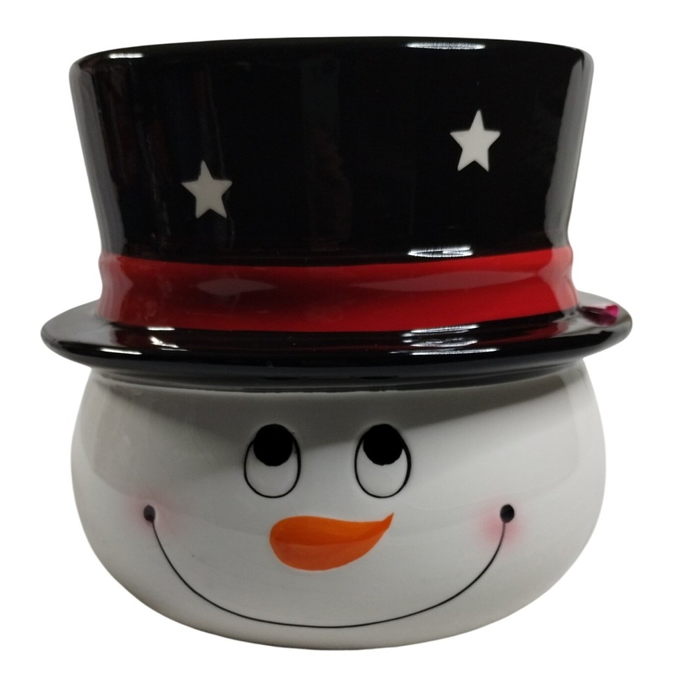 Edible Arrangements Snowman Ceramic Candy Dish Bowl 2017 Christmas Decor‎